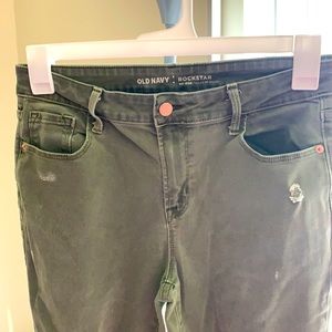 Old Navy Olive Distressed Jeans
